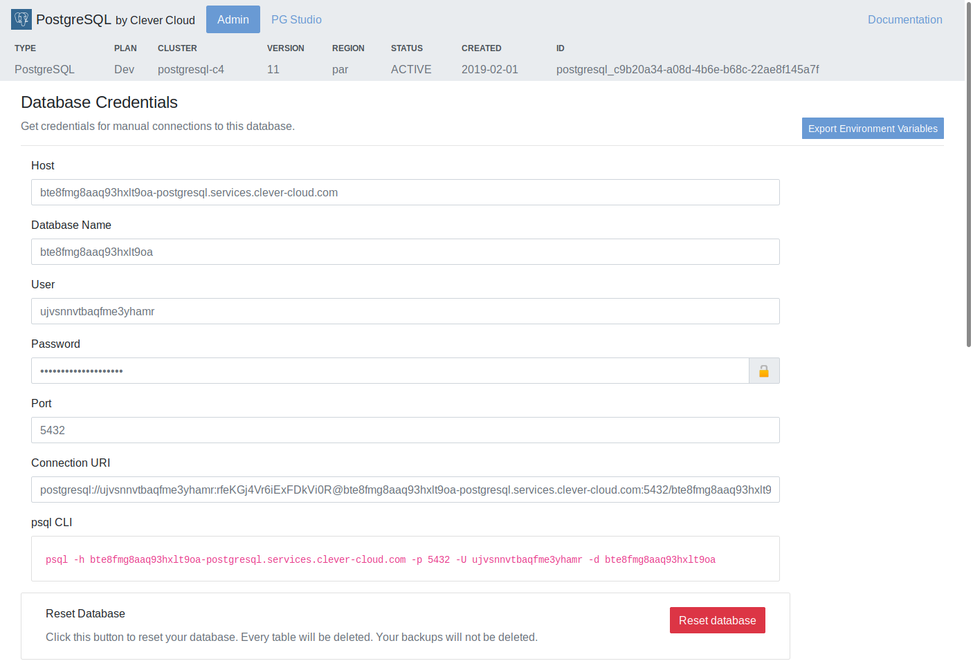 clever database information